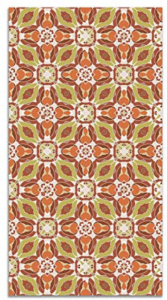 Panorama Alfombra Vinílica Cocina Baño - Modelo Baldosín Oriental Caleidoscopio Naranja 40x80 cm - Varios tamaños - Decoración Hogar