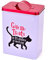 Widdop and Co Fun, Humorous Cat Biscuit Treat Storage Tin - Give Me Treats - White, Black, Metallic Red - 22.5cm