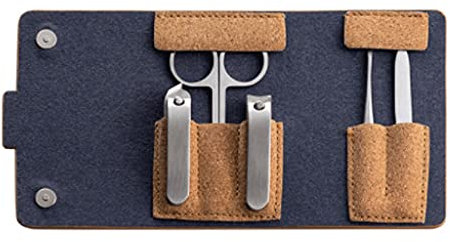 SYXL Varias Piezas Juego de podadores de uñas Conjunto de manicura Kit de Aseo de Acero Inoxidable Profesional Cortador de uñas Tijeras de uñas Scissors Clemper uñas Podar (Color : Blue)