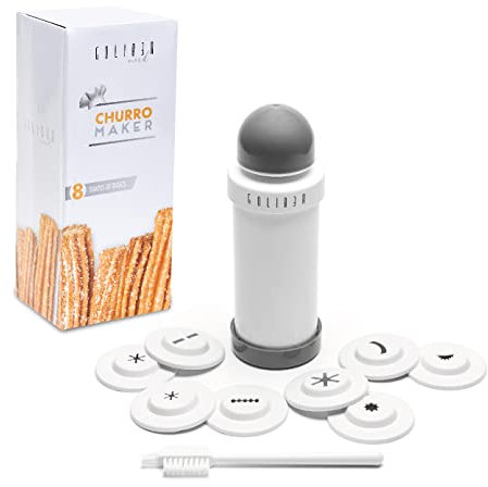 GOLIBER Churro Maker Machine - 8 Buses différentes pour Machine à Churros - Churreras Para Churros et Presse à Paille de Fromage - Embout de tuyauterie Churro à poignée Facile (Gris)