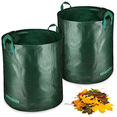 2x 272 litri sacco da giardino stabile | sacco per foglie | sacco per rifiuti da giardino | sacco per rifiuti verdi pieghevole, grande, robusto in tessuto di polipropilene 150g/m² (2x 272 litri)