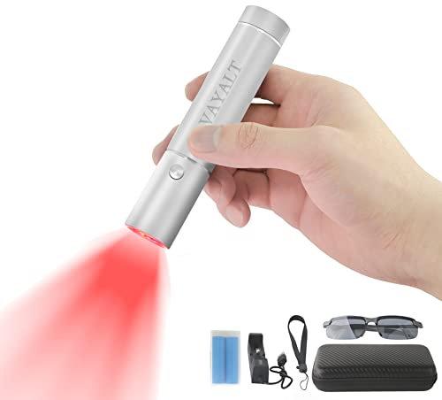 VAYALT Torcia elettrica a infrarossi, terapia, allevia le articolazioni, dolori muscolari, luce rossa, per viso e corpo, 630/660/850 nm, lunghezza d'onda a LED