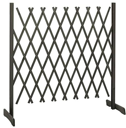 Festnight 180x100 cm Celosia Extensible Madera Enrejados, Valla De Madera Telescópica, Utilizado para Jardín Celosía De Madera Jardín De Plantas Celosía Jardín Decoración De Césped Abeto Chino Gris