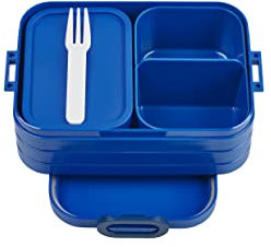 Mepal - Fiambrera Bento Take A Break midi - Lonchera Con Bento Box - Lunch Box para Sándwiches, Pequeños Tentempiés y Sobras - Merienda & Almuerzo - Con Compartimentos - 900 ml - Vivid Blue
