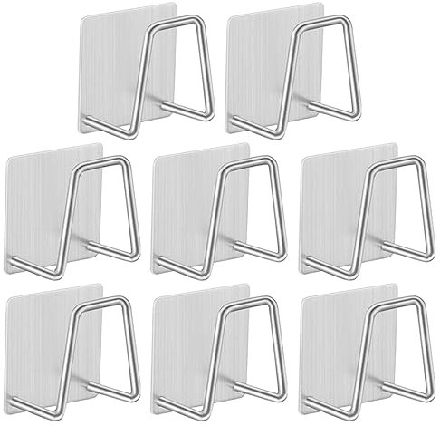 icyor 8 Soportes de Esponja, Estante de Esponja Autoadhesivo, Soporte de Esponja Impermeable de Acero Inoxidable sin perforación, para paño de Cocina