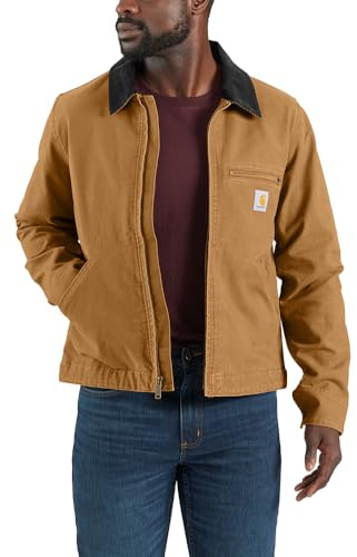 Carhartt Chaqueta Rugged Flex Relaxed Fit Duck Detroit para hombre, Carhartt Brown, X-Large