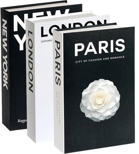 Hrippy 3 Pièces Livres Décoratifs pour La Décoration Intérieure Ensemble De Faux Livres À Couverture Rigide Moderne Faux Livres D'affichage pour Les Décorations D'étagère De Table Basse À La Maison