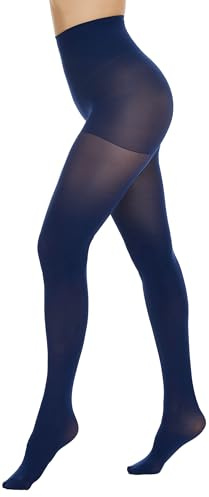 CozyWow Strumpfhose Damen 80D mit Bauchweg Effekt Figurformende Control Top Hoch Taille Semi Opaque Stützstrumpfhose mit verstärktem Höschenteil