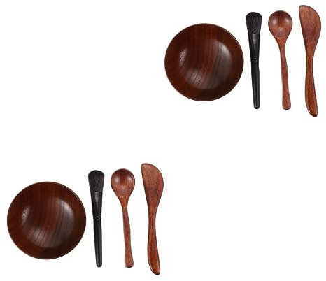TOYANDONA 2 Sets -rührschüssel Holzmaskenschüssel Schönheitssalon-werkzeuge Masken- -kit 4 Stück * 2