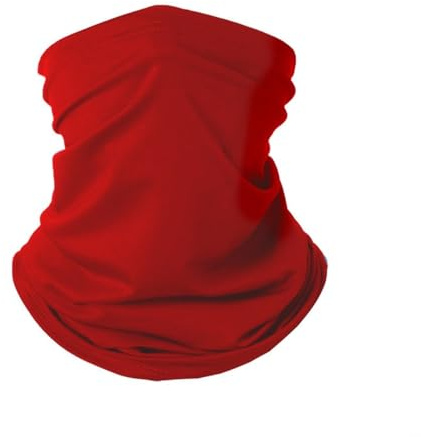 1 Stück Multifunktionstuch Schlauchschal Sonnenschutz Loop Schal Gesichtsmaske Winddicht Bandana Halstuch Eisseidenschal für Outdoor Aktivitäten Reiten Radfahren Motorrad,Rot