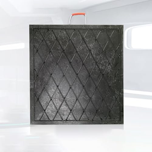 Stützplatten Stützpolster für Wohnmobilheber mit Hoher Dichte, Stabilisierung Verhindert Das Absinken von Nivellierpolstern, Schwarzes Landepolster für Krananhänger mit Integriertem Griff(50x50x7cm/19