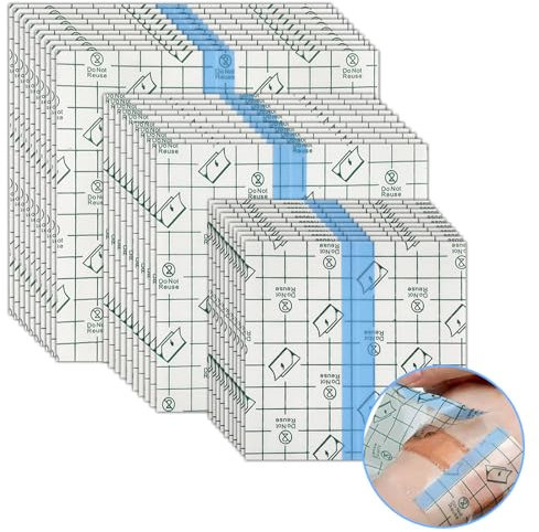 Bandage Transparent Imperméable, 50 Pièces Transparent Adhésif Médical Bandag, Pansement De Film, Bandage Adhésif Extensible, Pansement Etanche Pour Sport, Douches, 12 X 15 cm,12 X 10 cm,10 X 10 cm