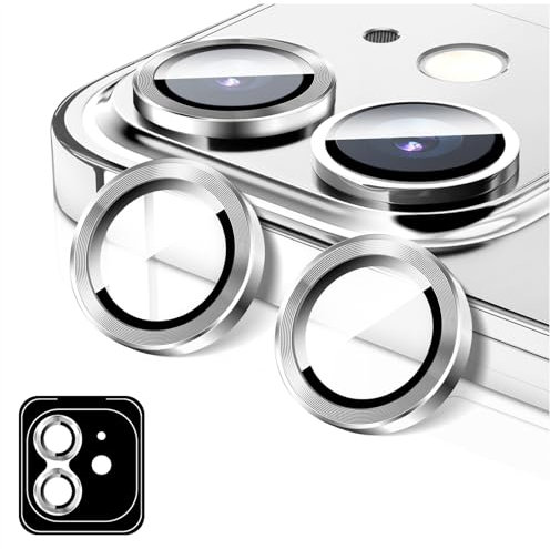 LucBuy Camera Lens Protector Compatible for iPhone 13/13 Mini, Tempered Glass Camera Cover Screen Protector, HD Anti Scratch Phone Accessories, Automatic-Alignment Metal Independent Rings