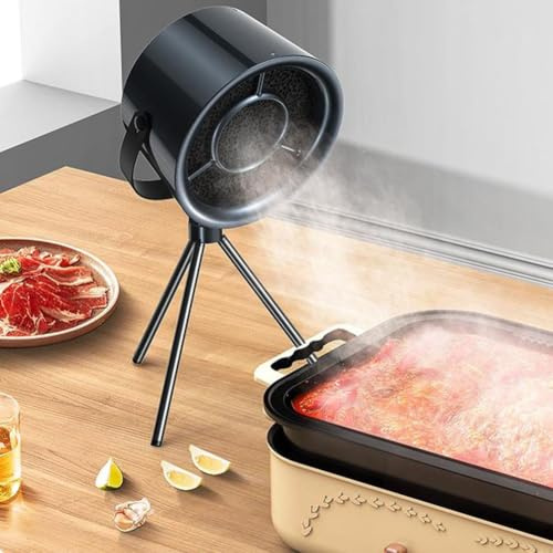 for mini Portable Range Hood, Kitchen Exhaust Fan With 3 Wind Speeds, Desktop Range Hood Small Kitchen Exhaust Fan With Strong Suction, For Home Kitchen(gray+filter*4)