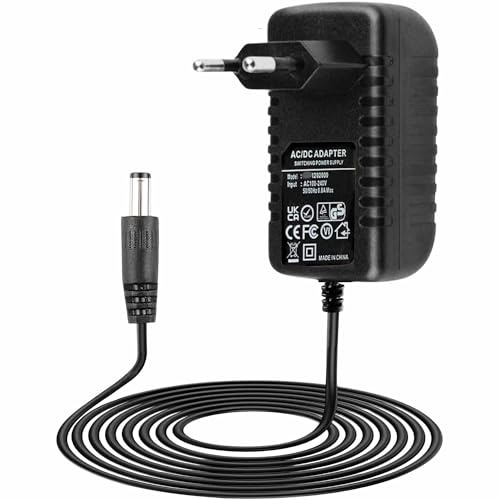 TECHZOCO Alimentador 20V, Adaptador de Corriente, Fuente de alimentación, Alimentador de Pared 20V, Cargador 20 V, Adaptador Alimentación, Conector DC 5.5 x 2.1 mm, Negro, 1 Amperio