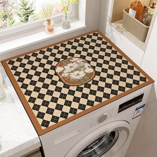 YeahBoom Cubierta Superior para Lavadora y Secadora,60 x 60 cm Cubierta para Lavadora,Funda para Lavadora,Funda Antipolvo para Lavadoras,Secadoras,Cocinas,Autocaravanas,Baños