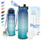 Motswedi Borraccia 1 litro, Senza BPA, Borraccia Palestra, Prova di Perdite, Borraccia Motivazionale, con Filtro, Borraccia Sportiva, Bottiglia Acqua per Scuola, Palestra, Ufficio, Yoga, Blu Verde