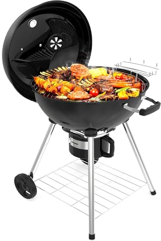 TEENO Barbecue Charbon de Bois|21 Inch Compact Kettle Round Barbecue Charbon|XXXL Grande Taille Ronde|Portable Amovible|Convient à 10-20 Personnes|105.5x71x83cm