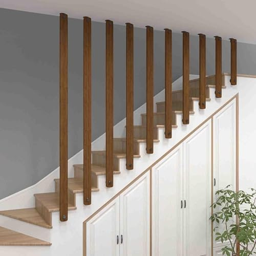 Balustrade d'escalier en Bois Massif Rails à Main intérieure pour Les escaliers intérieurs des escaliers de sécurité Polondes de Classe bails de terrasse avec kit d'installation, B, 100 cm