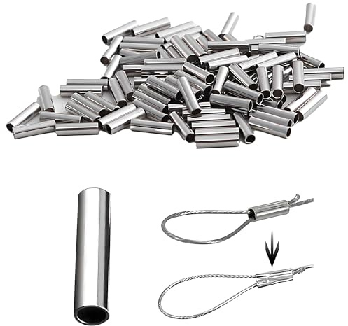 TUYOBG 100pcs 2mm Single Loch Draht Set Fixierungsrohr für Stahlvorfächer | Klemmhülsen Spinnvorfach Quetsch Hülsen Angeln – Praktisches Zubehör für Angler und Angelausrüstung