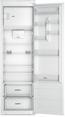 Whirlpool WHSD184011B1 Réfrigérateur combiné, encastré, monoporte, 30 dB, H 177 cm, 285 litres, porte réversible, LED, dégivrage automatique, blanc, classe énergétique E
