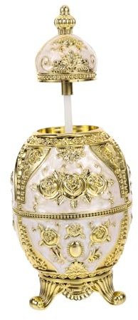 FONDOTIN Dispenser Stuzzicadenti Vintage in Sicura Contenitore Premibile con Design Rosa Bianca Portastuzzicadenti da Resistente ed per Cucina e da Pranzo