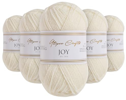 Utopia Crafts JOY DK Knitting Yarn 5x 50g - 100% Acrylic (Off White)