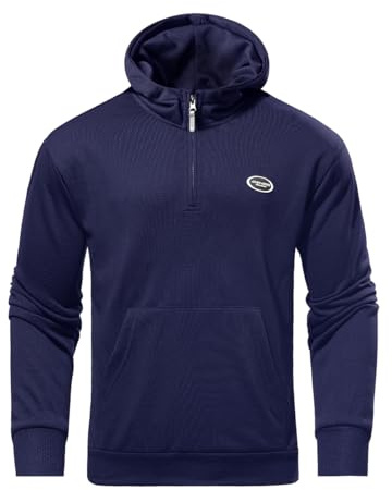 Casey Kevin Sudaderas Hombre Capucha Fina Sweatshirt Hombre con Bolsillo Cierre de Cremallera Media para Deportes en Invierno y Primavera, L