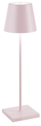 Zafferano, Poldina Pro Lamp, Rechargeable Cordless Table Lamp with Touch Controls, Suitable for Interior and Outdoor, Dimmer, 2200-3000 K, Height 38 cm, Pink Colour