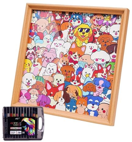Puzzle À Colorier pour | Cadre Photo Chien À Colorier DIY,Puzzle Décoratif Mignon pour Table,pour Garçons Filles Collectionneurs Famille Soirée Jeux Vacances Anniversaire Bureau