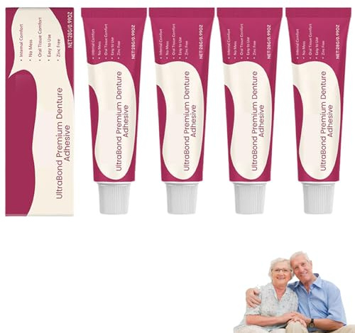 Adesivo per protesi dentarie di alta qualità, gel adesivo per protesi dentarie, adesivo termoplastico sicuro per protesi dentarie, comoda colla dentale per denti (4pcs)