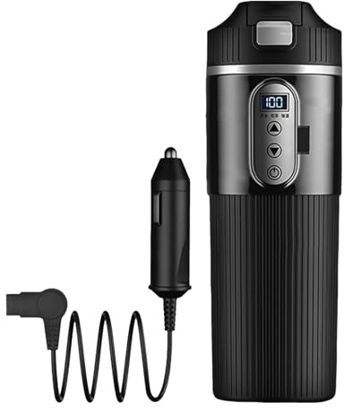 Taza calefactora para automóvil eléctrico - Taza calefactora para automóvil eléctrico de 8,66 pulgadas | Tazą de viaje de 500 ml & 100 W - Calentador de leche y café portátil de 12 V y 24 V Diseño de