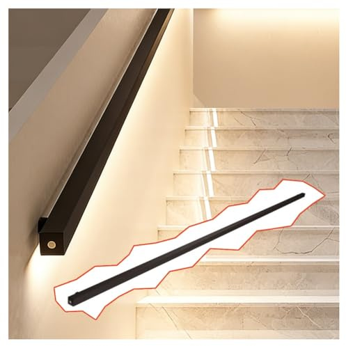 zklaseot LED-beleuchteter Treppenhandlauf mit Körpersensor, an der Wand montierte Treppenhandläufe für den Innenbereich, für Außentreppen, Verandaeingänge und Schlafzimmer(100cm/3.3ft)