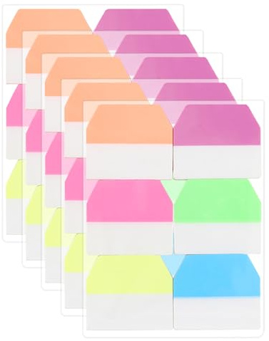 600 Pcs Sticky Tabs, Sticky Index Tabs Flags Set, Page Markers Tabs, Writable Sticky Index Tabs, Index Tabs for School and Office Supplies