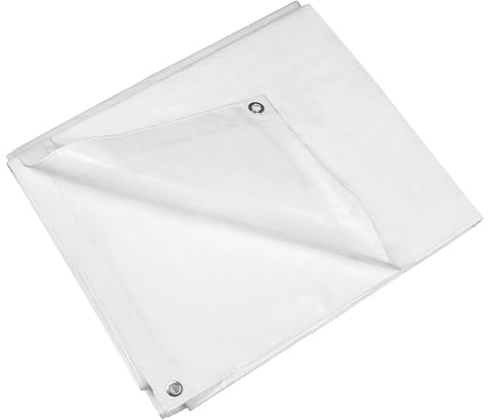 jarolift Abdeckplane Poolabdeckung Gewebeplane, Plane aus Polyethylen-Gewebe 90 g/qm, Wasserdicht Schimmelresistent Reißfest, 4 x 6 m, Weiß