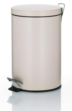 kela 10932 Treteimer mit Verschlussdämpfung, Pedalbedienung, 12 l, 39 cm Höhe, Metall, Silent Close Joshua, Beige