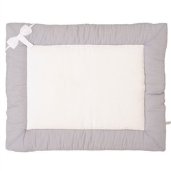 Little Naturals 017-513-64958 Krabbeldecke, 80 X 100 cm, Linen Bow weiss/grau