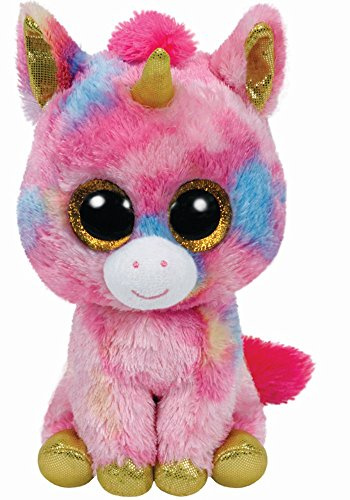 Carletto Ty TY36819 36819-Plüschtier-Fantasia-Einhorn mit Glitzeraugen, Rose