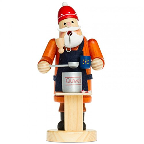 SIKORA RM-A Räuchermännchen aus Holz 3 Größen Verschiedene Motive, Farbe/Modell:A05 orange - Glühweinverkäufer, Höhe in cm:Höhe ca. 15 cm