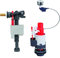 Wirquin 10723598 Chasse d'eau wc complète mécanisme wc double chasse MW2 & robinet flotteur à alimentation double Doblo, gris et rouge