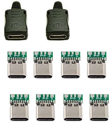 Cablecc 10set DIY 4pin USB 2.0 Type C Femelle Connecteur SMT Type avec Carte PC et Logement et 3.0mm SR