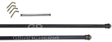 GBiancheria Coppia ASTINE Nero/Oro A Pressione Regolabili CM. 50-70 per Tenda A Vetro (50-70)