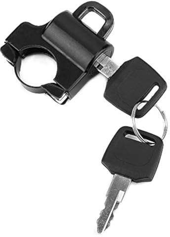 Motorrad Helmschloss, 22mm Lenker Universal Motorradhelm Sicherheitsschloss Vorhängeschloss mit 2 Schlüsseln(Schwarz)