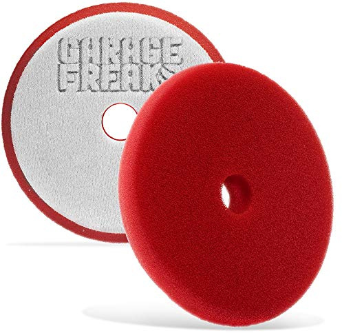Garage Freaks Politurschwamm - Heavy Cut Foam Pad 150mm - rot - Polierpad 150mm für 125mm Stützteller - hochwertiges Velcro - Made by Menzerna - abgestimmt Heavy Cut Schleifpolitur