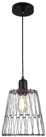 LeClubLED Luminaria Multiformas Negra E27 Diámetro 235mm con Cable 1,1m Ajustable - Suspensión de Iluminación Interior