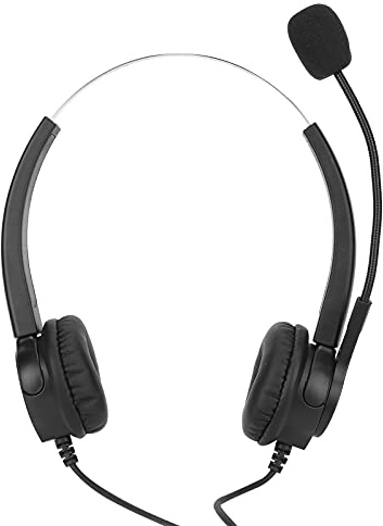 Auriculares con cable para teléfono celular,Auriculares con cable para centro de llamadas manos libres,Auriculares para oficina de negocios de 3,5mm para teléfonos fijos/de escritorio(Binaural)