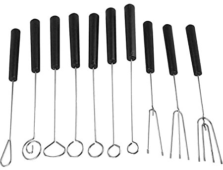 Binnan 10pcs Fourchette à Tremper au Chocolat, Fourche à Fromage Antirouille, Fourchettes à Fondue en Acier Inoxydable