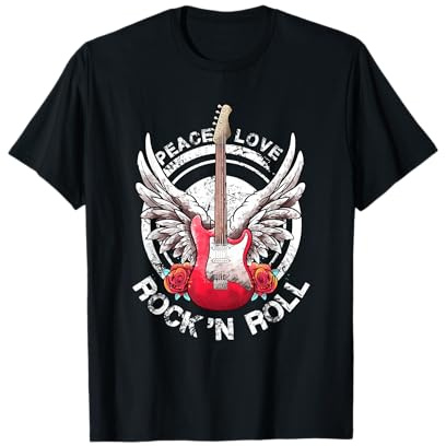 Lets Rock Rock&Roll E-Gitarren Vintage Rock Konzert T-Shirt