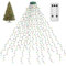 Fnwsja lichterkette weihnachtsbaum 400er LEDs Lichterkette Fernbedienung mit 16 Zweig 2meter Lichtstreifen für 1m-2.4m Weihnachtsbaum dekoration Garten Heim Party (Bunte)