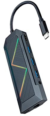 HUB USB-C 2xUSB-A+USB-C Carga+HDMI+RJ45